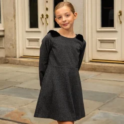 Appaman Blair Bow Dress NoirMicroPlaid