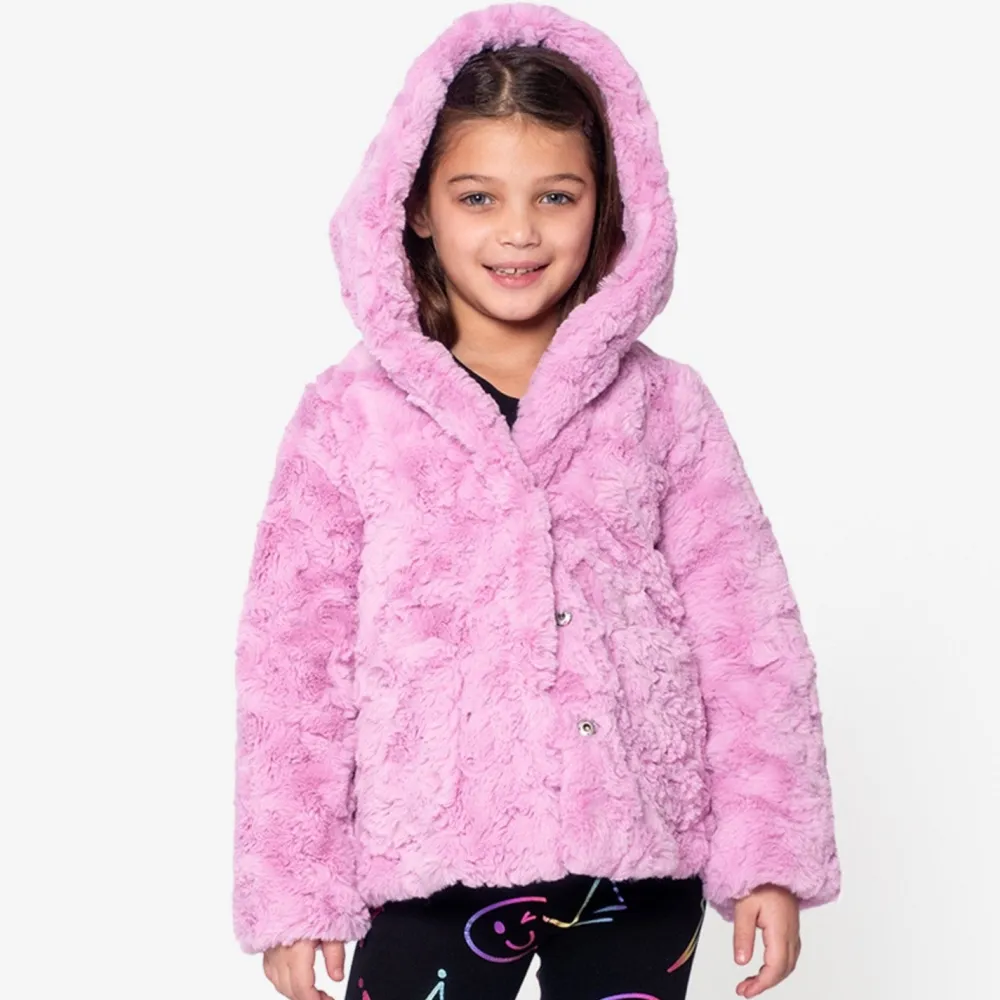 Clearance Appaman Cleo Faux Fur Coat PinkMousse