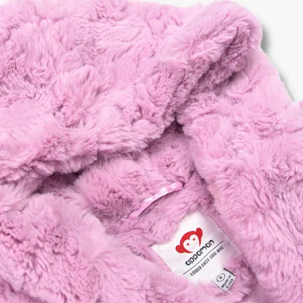 Clearance Appaman Cleo Faux Fur Coat PinkMousse