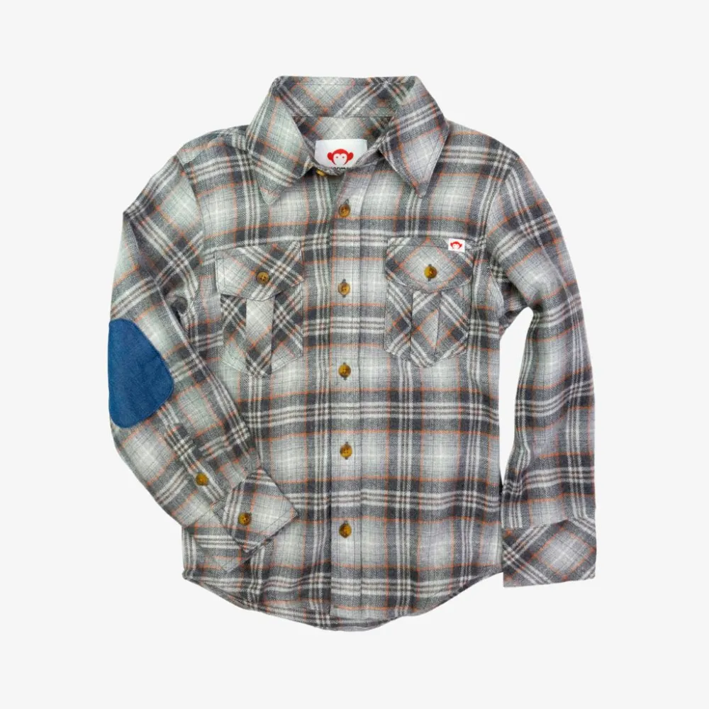 Online Appaman Flannel Shirt Grey/OrangePlaid