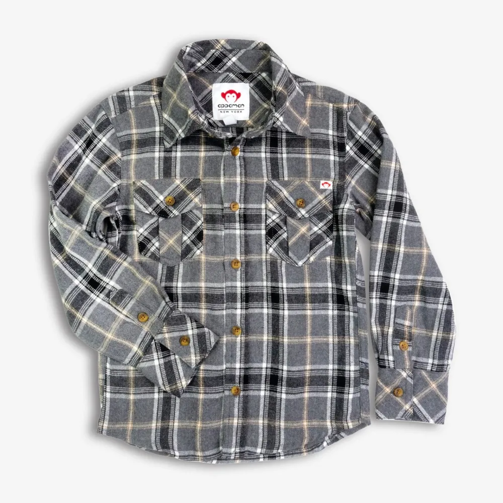 New Appaman Flannel Shirt GreigePlaid