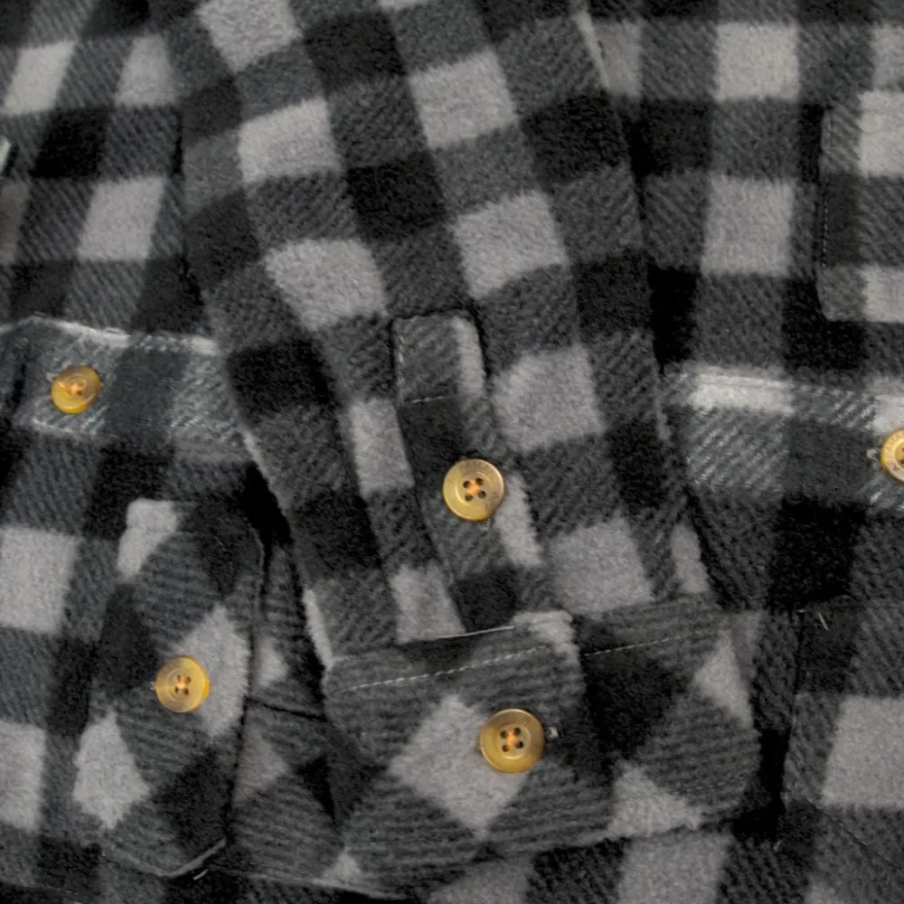 Outlet Appaman Snow Fleece Shirt Grey/BlackCheck