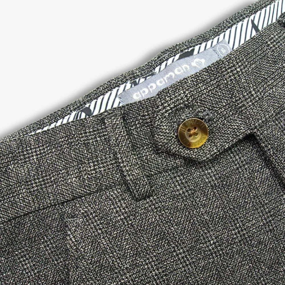 Hot Appaman Stretchy Suit Pant NoirMicroPlaid