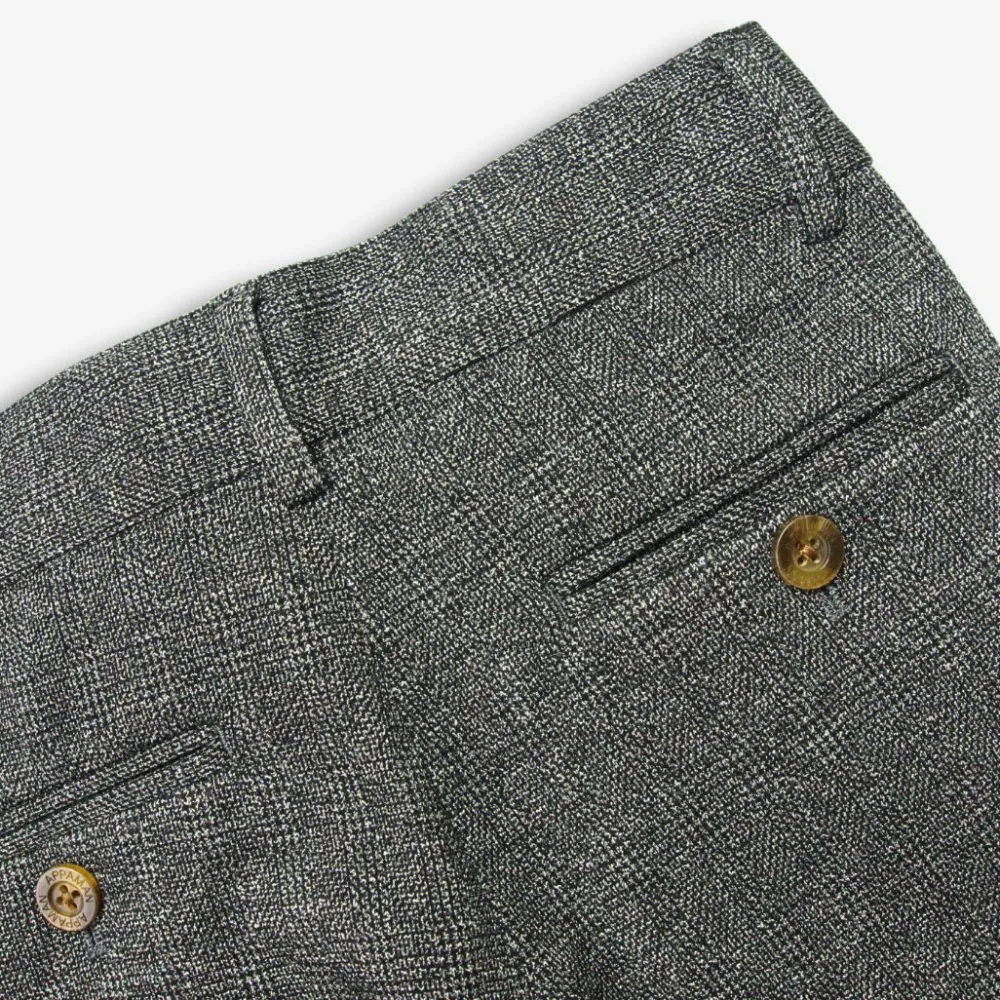 Hot Appaman Stretchy Suit Pant NoirMicroPlaid