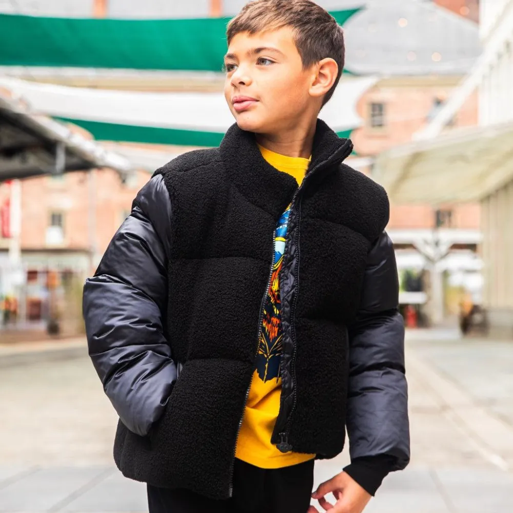 Hot Appaman Teddy Cropped Puffer Black