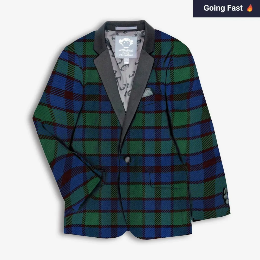 Online Appaman Tuxedo Suit Jacket BlackwatchVelvetPlaid